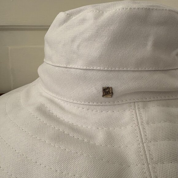 Solumbra Sun Precautions Supreme Shade Hat White Cotton Wide Brim MED New main image 7
